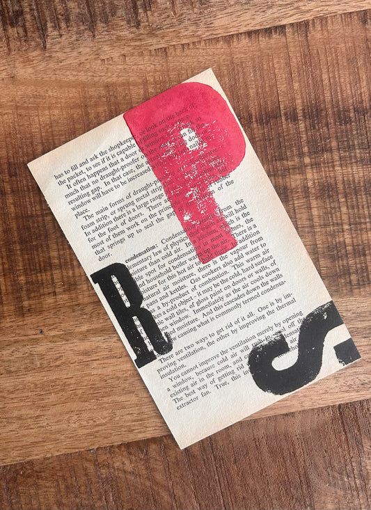 3-letter, letterpress print